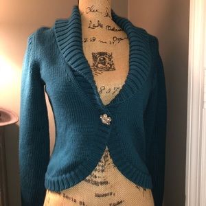 Banana Republic Teal cropped cardigan